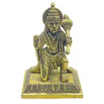 Hanuman Sitting Brass Idol - 3.75 inches ( 420 Grams )
