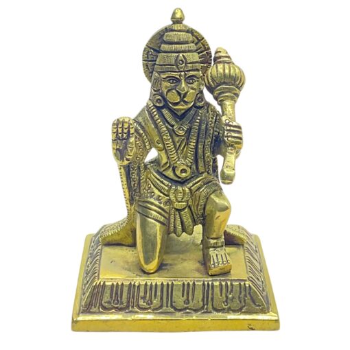 Hanuman Sitting Brass Idol - 3.75 inches ( 420 Grams )