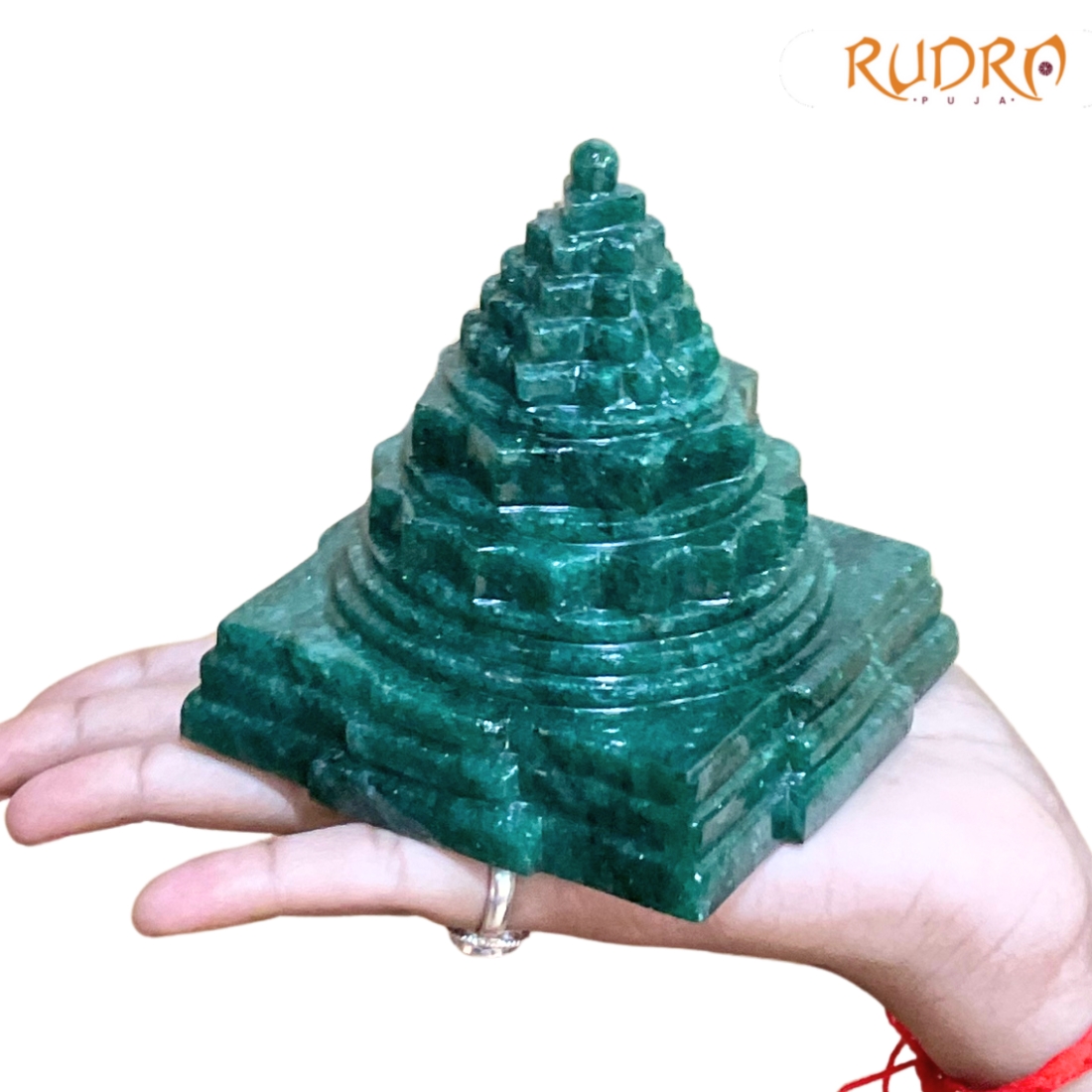 Green Jade Margatha Shree Yantra 4 inches (777 Grams)
