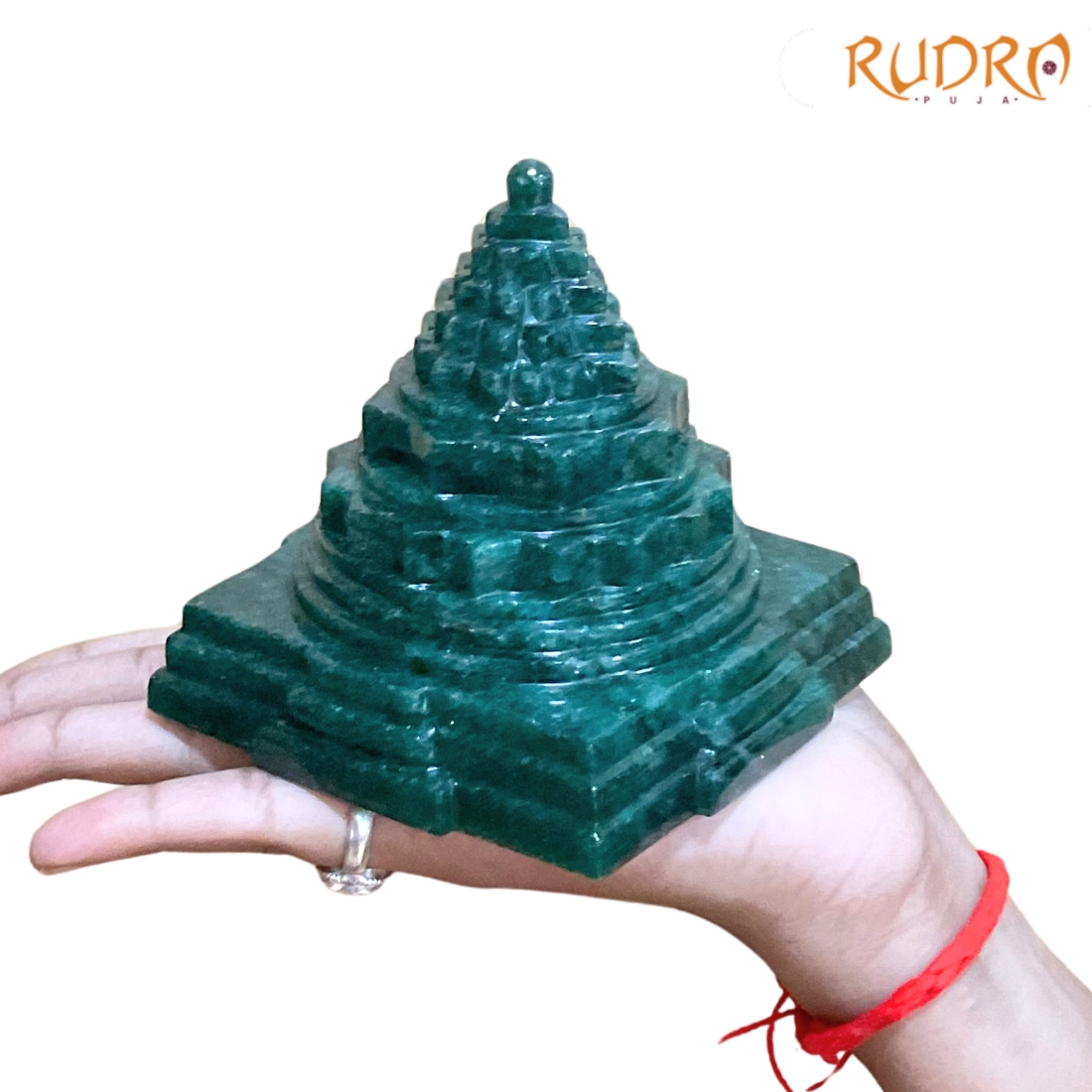 Green Jade Margatha Shree Yantra 4 inches (777 Grams)