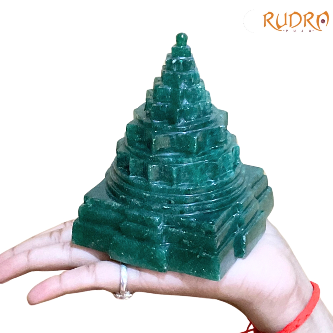 Green Jade Margatha Shree Yantra 4.25 inches (872 Grams)