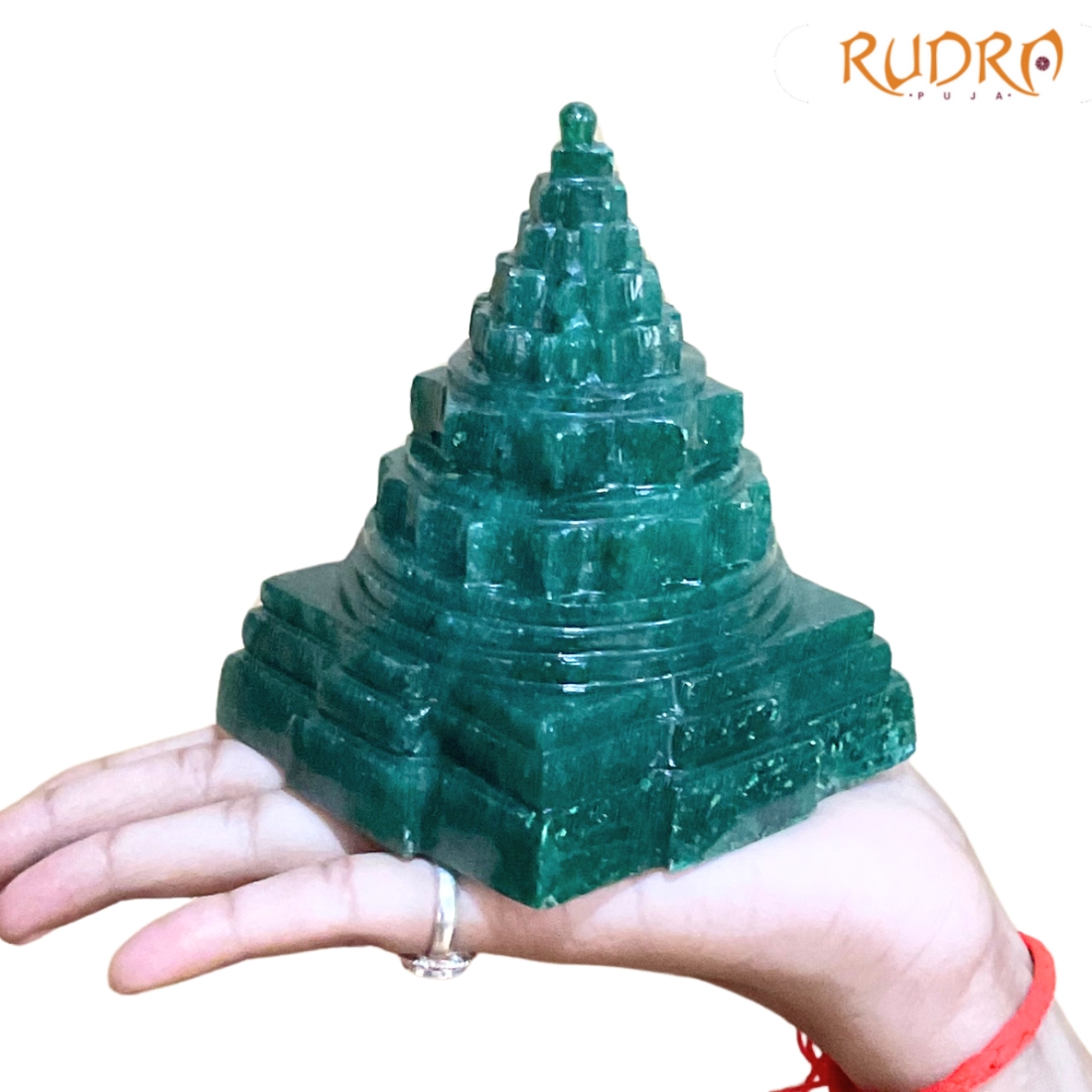 Green Jade Margatha Shree Yantra 4.25 inches (872 Grams)
