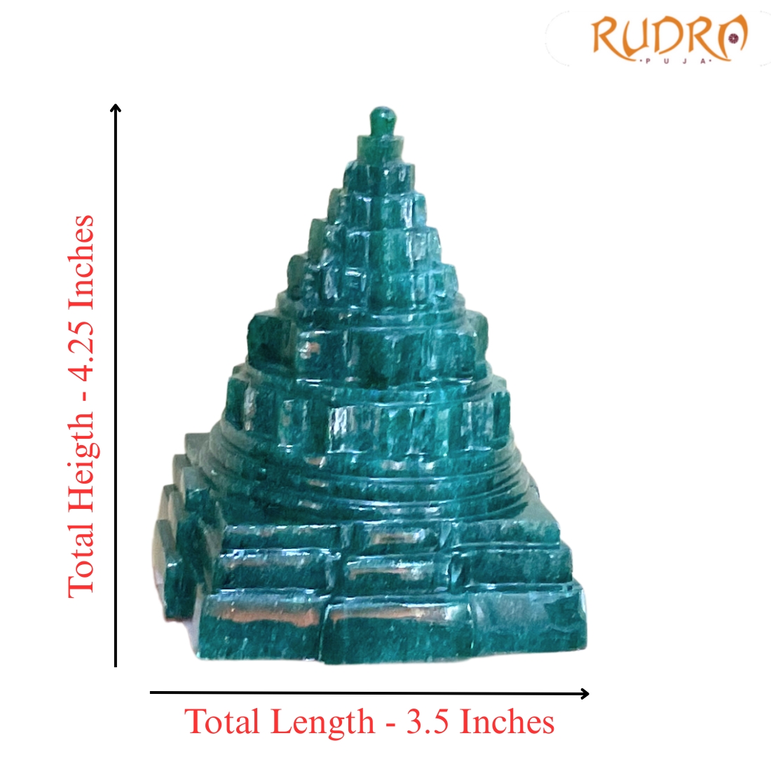 Green Jade Margatha Shree Yantra 4.25 inches (872 Grams)
