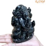 Black Jade Ganesh Idol - 4.5 Inches - (715 Grams)