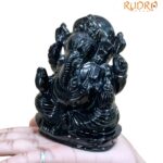 Black Jade Ganesh Idol - 4.5 Inches - (715 Grams)