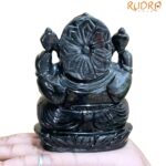 Black Jade Ganesh Idol - 4.5 Inches - (715 Grams)