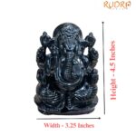 Black Jade Ganesh Idol - 4.5 Inches - (715 Grams)