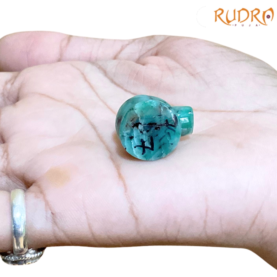 Natural Emerald Shivling - 0.75 Inches - (7 Grams)