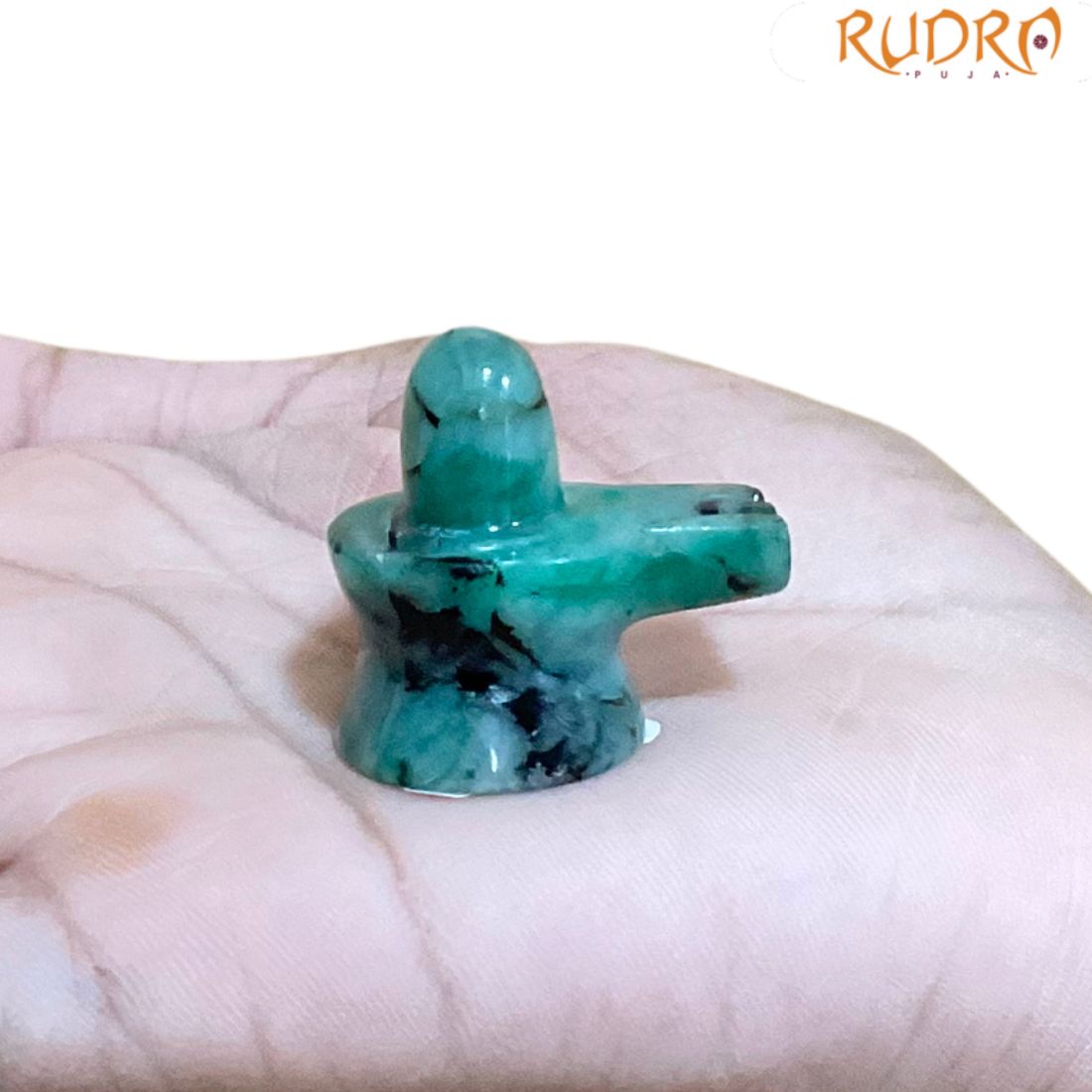 Natural Emerald Shivling - 1.25 Inches - (16 Grams)
