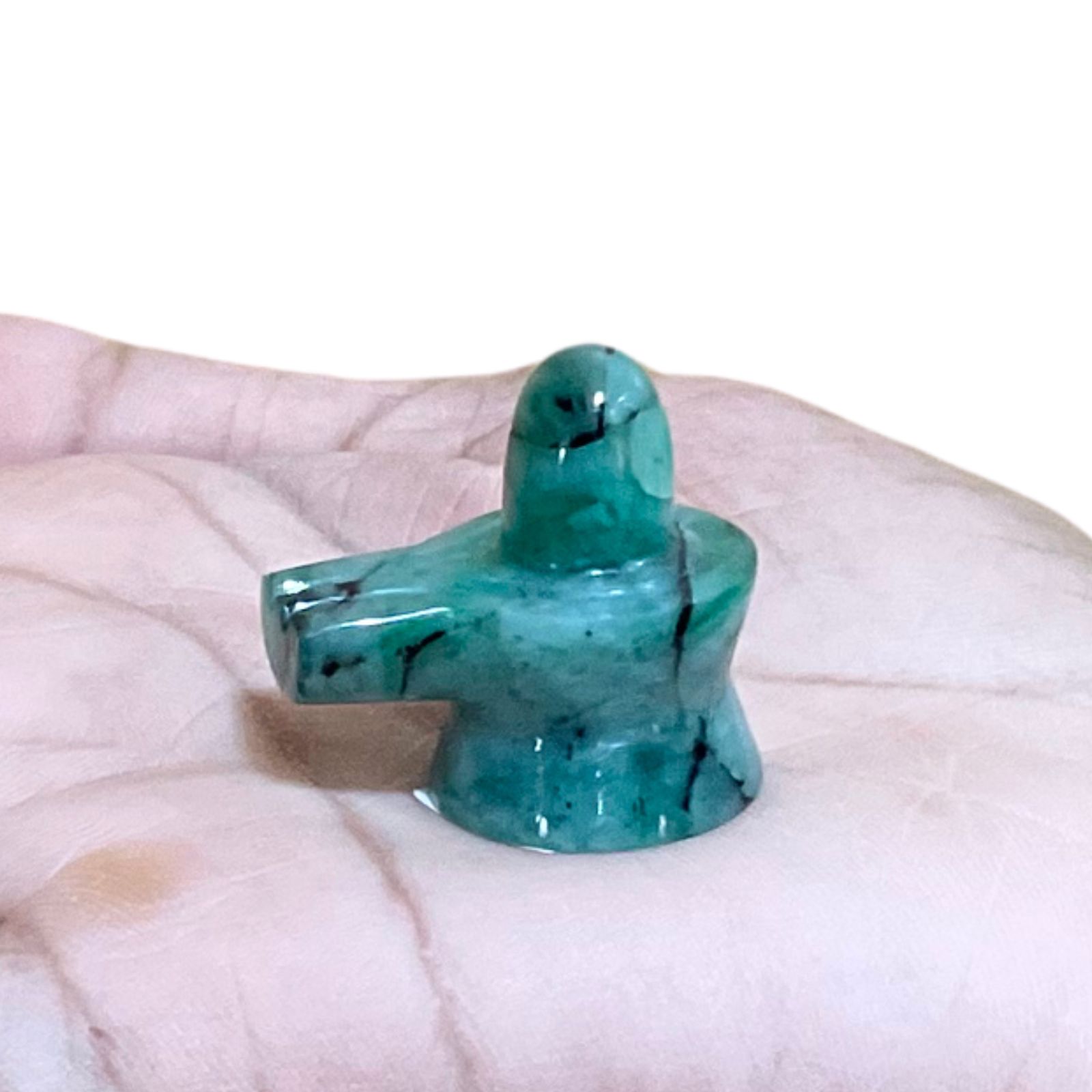 Natural Emerald Shivling - 1.25 Inches - (16 Grams)