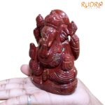 Red Jasper Ganesh Idol - 4.5 Inches - ( 608 Grams)