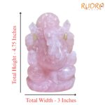 Rose Quartz Ganesh Idol 755 GMS