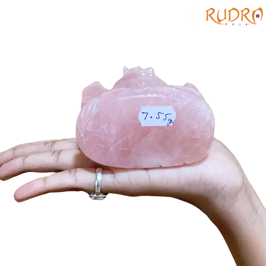 Rose Quartz Ganesh Idol 755 GMS