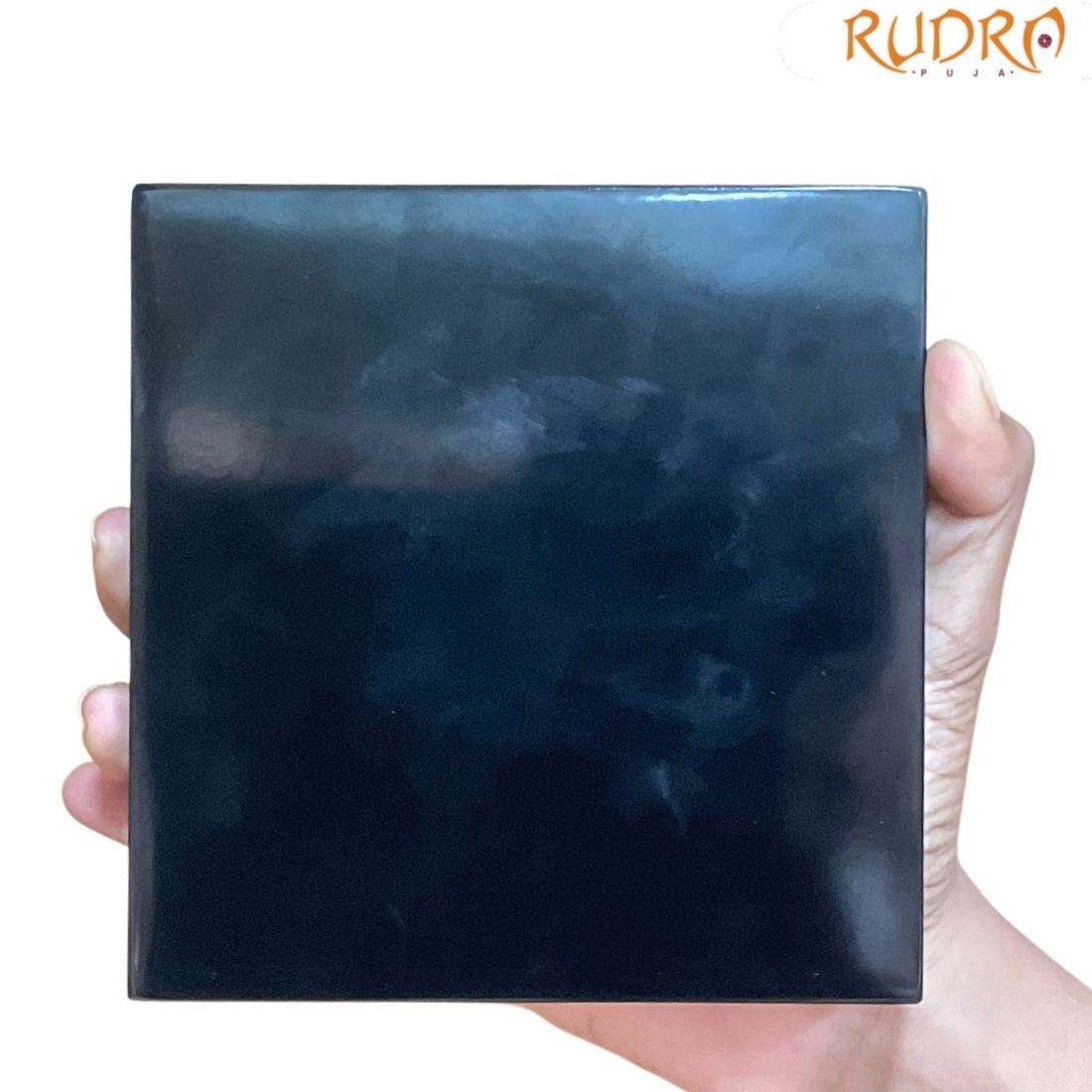 Shree Yantra Plate In Black Jade - 5 By 5 Inches - (1002 Grams)