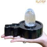 Sphatik Lingam With Black Jade Base - 4 Inches - (1102 Grams)