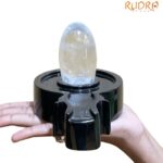 Sphatik Lingam With Black Jade Base - 4 Inches - (1102 Grams)