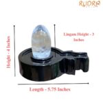 Sphatik Lingam with Premium Black Jade Yoni Peeth – 4 Inches – 1102 Grams - Image 3