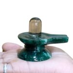 Sphatik Lingam With Green Jade Base - 2 Inches - (106 Grams)