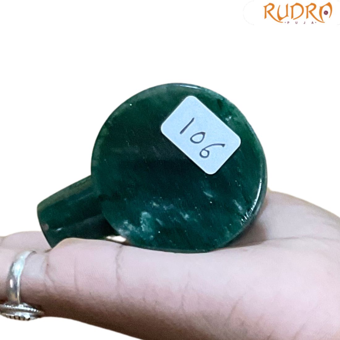 Sphatik Lingam With Green Jade Base - 2 Inches - (106 Grams)