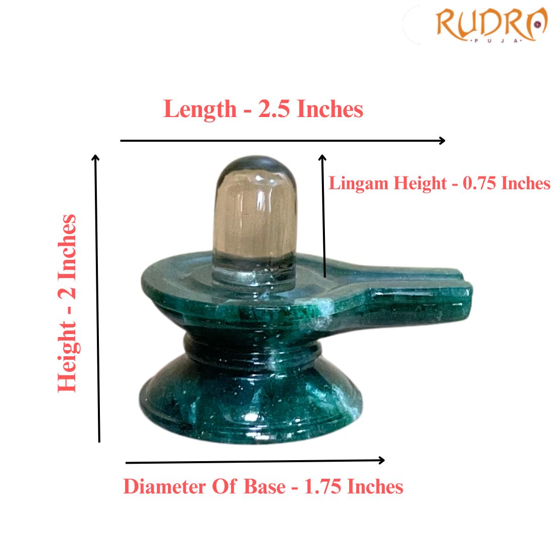 Sphatik Lingam With Green Jade Base - 2 Inches - (106 Grams)