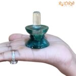 Sphatik Lingam With Green Jade Base - 2 Inches - (75 Grams)