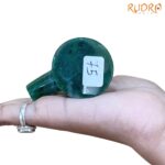 Sphatik Lingam With Green Jade Base - 2 Inches - (75 Grams)