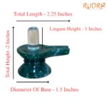 Sphatik Lingam With Green Jade Base - 2 Inches - (75 Grams)