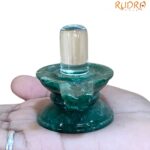 Sphatik Lingam With Green Jade Base - 2 Inches - (98Grams)