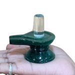 Sphatik Lingam With Green Jade Base - 2.25 Inches - (115 Grams)