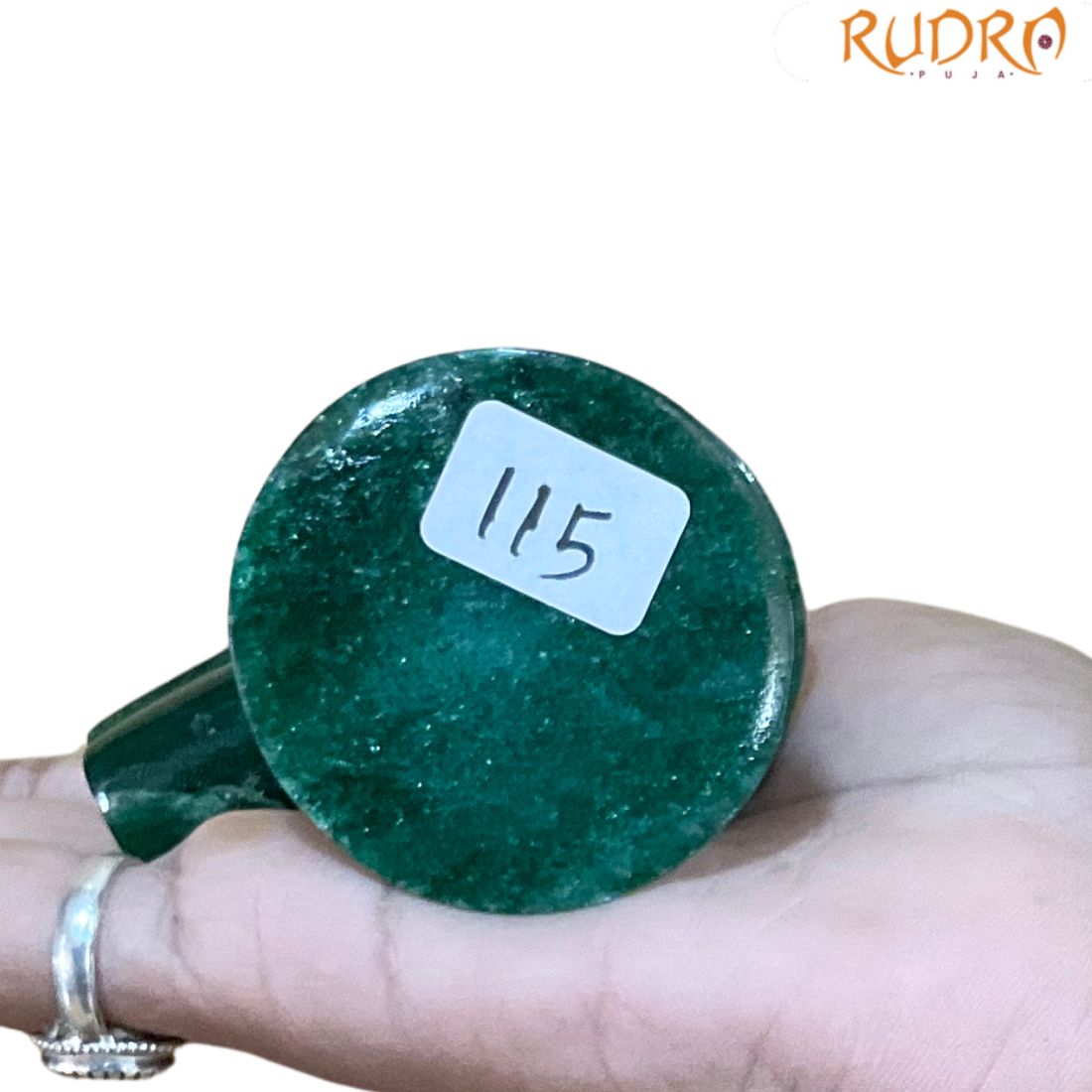 Sphatik Lingam With Green Jade Base - 2.25 Inches - (115 Grams)