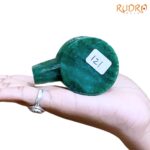 Sphatik Lingam With Green Jade Base - 2.25 Inches - (121 Grams)
