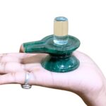 Sphatik Lingam With Green Jade Base - 2.25 Inches - (121 Grams)
