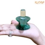 Sphatik Lingam With Green Jade Base - 2.25 Inches - (124 Grams)