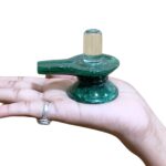 Sphatik Lingam With Green Jade Base - 2.25 Inches - (124 Grams)