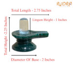 Sphatik Lingam With Green Jade Base - 2.25 Inches - (140 Grams)