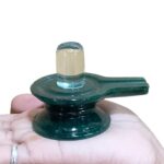 Sphatik Lingam With Green Jade Base - 2.25 Inches - (151 Grams)