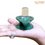 Sphatik Lingam With Green Jade Base - 2.5 Inches - (111 Grams)