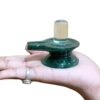 Sphatik Lingam With Green Jade Base - 2.5 Inches - (111 Grams)
