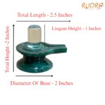 Sphatik Lingam With Green Jade Base - 2.5 Inches - (111 Grams)