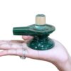 Sphatik Lingam With Green Jade Base - 2.5 Inches - (235 Grams)