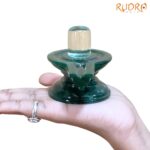 Sphatik Lingam With Green Jade Base - 2.5 Inches - (235 Grams)