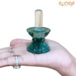 Sphatik Lingam With Green Jade Base - 2.5 Inches - (94 Grams)
