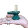 Sphatik Lingam With Green Jade Base - 2.5 Inches - (94 Grams)