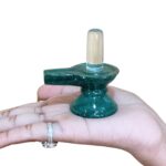 Sphatik Lingam With Green Jade Base - 2.5 Inches - (94 Grams)