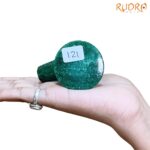 Sphatik Lingam With Green Jade Base - 2.75 Inches - (121 Grams)