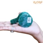 Sphatik Lingam With Green Jade Base - 2.75 Inches - (136 Grams)