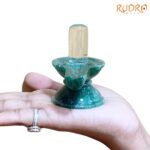 Sphatik Lingam With Green Jade Base - 2.75 Inches - (136 Grams)