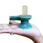 Sphatik Lingam With Green Jade Base - 2.75 Inches - (136 Grams)