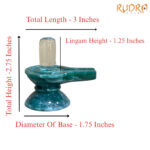 Sphatik Lingam With Green Jade Base - 2.75 Inches - (136 Grams)