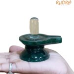Sphatik Lingam With Green Jade Base - 2.75 Inches - (154 Grams)